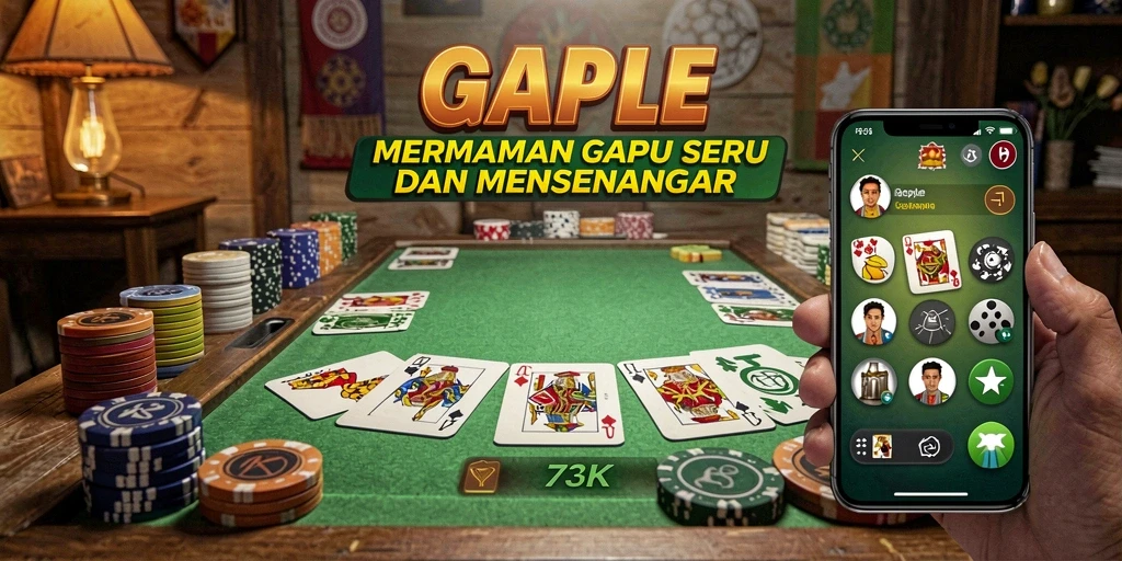 Gameplay seru Gaple dalam 73K yang menarik.