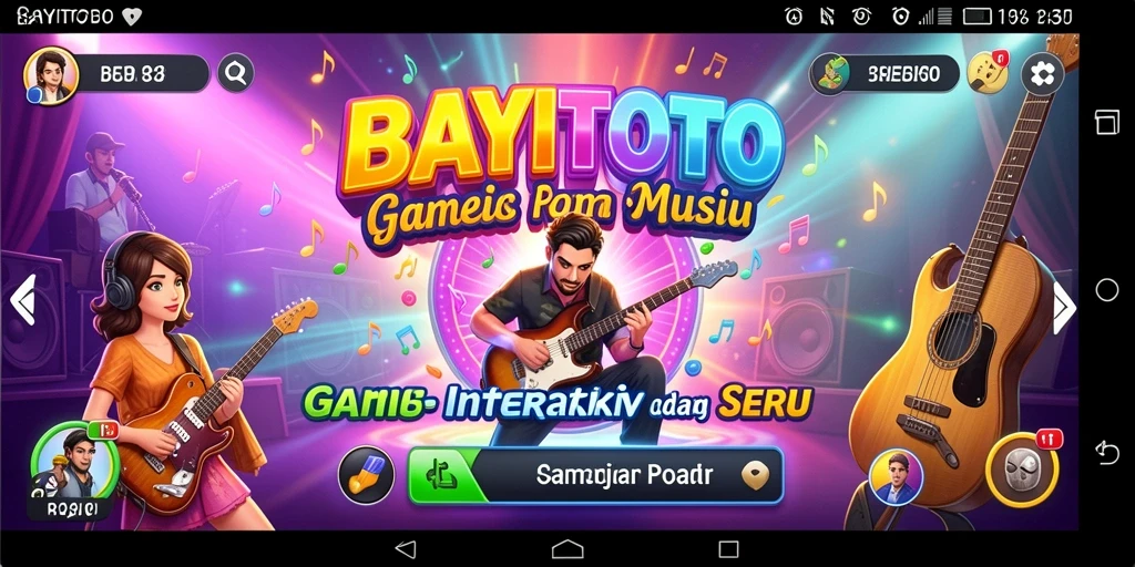 Tampilan gameplay seru di aplikasi BAYITOTO yang penuh tantangan musik.