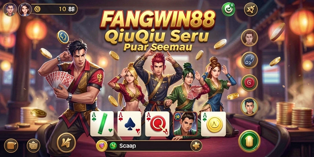 Gameplay seru dalam FANGWIN88 menampilkan kartu QiuQiu.