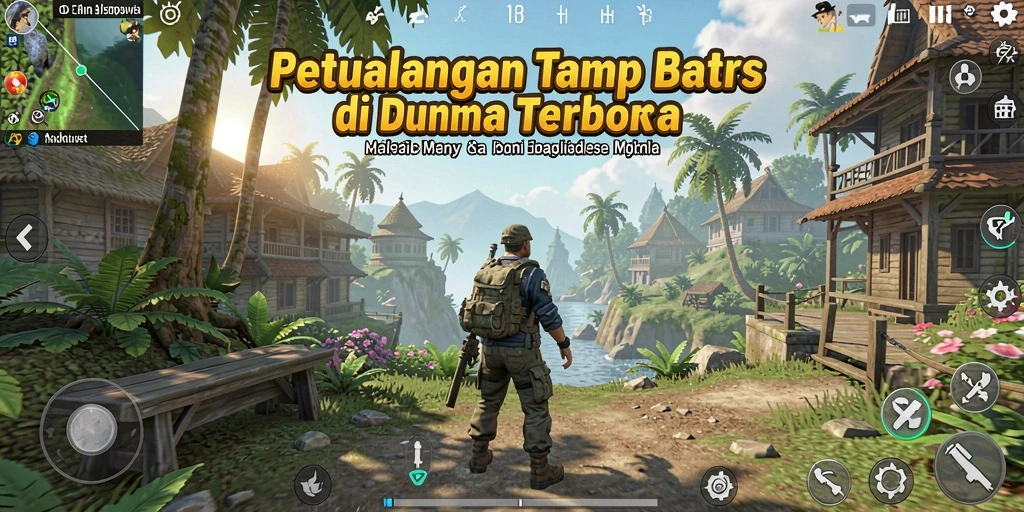 Screenshot utama KAKA303 menampilkan aksi gameplay di dunia terbuka yang luas.