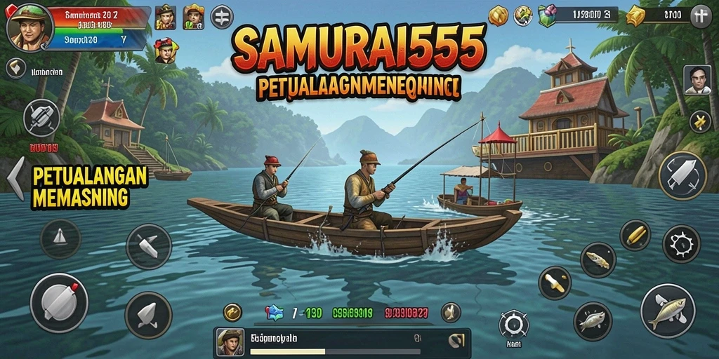 Menampilkan gameplay mendebarkan saat memancing di SAMURAI555.