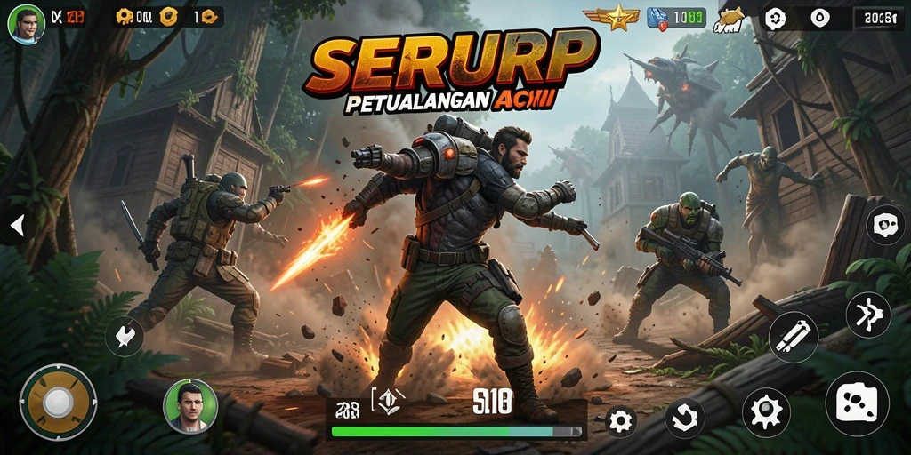 Tampilan gameplay SERURP yang penuh aksi dan menegangkan.