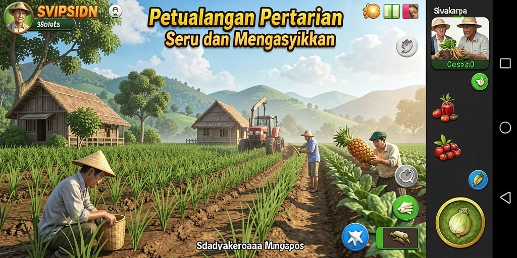 Menampilkan gameplay seru dalam SVIPSIDN di lahan pertanian.